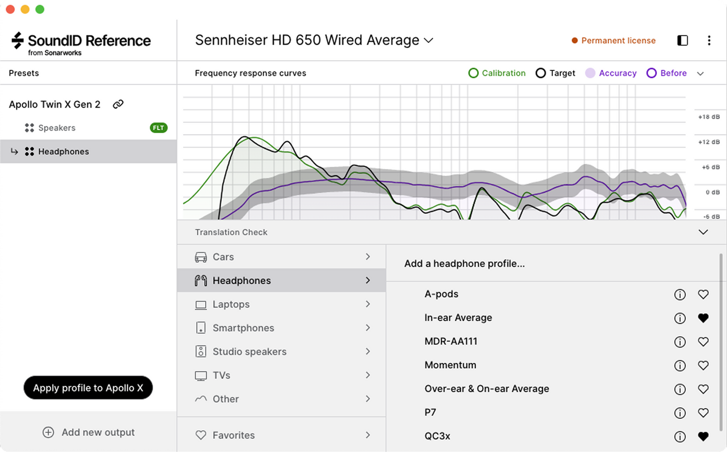 SoundID Reference for Headphones and Apollo Monitor Correction Add-on bundle
